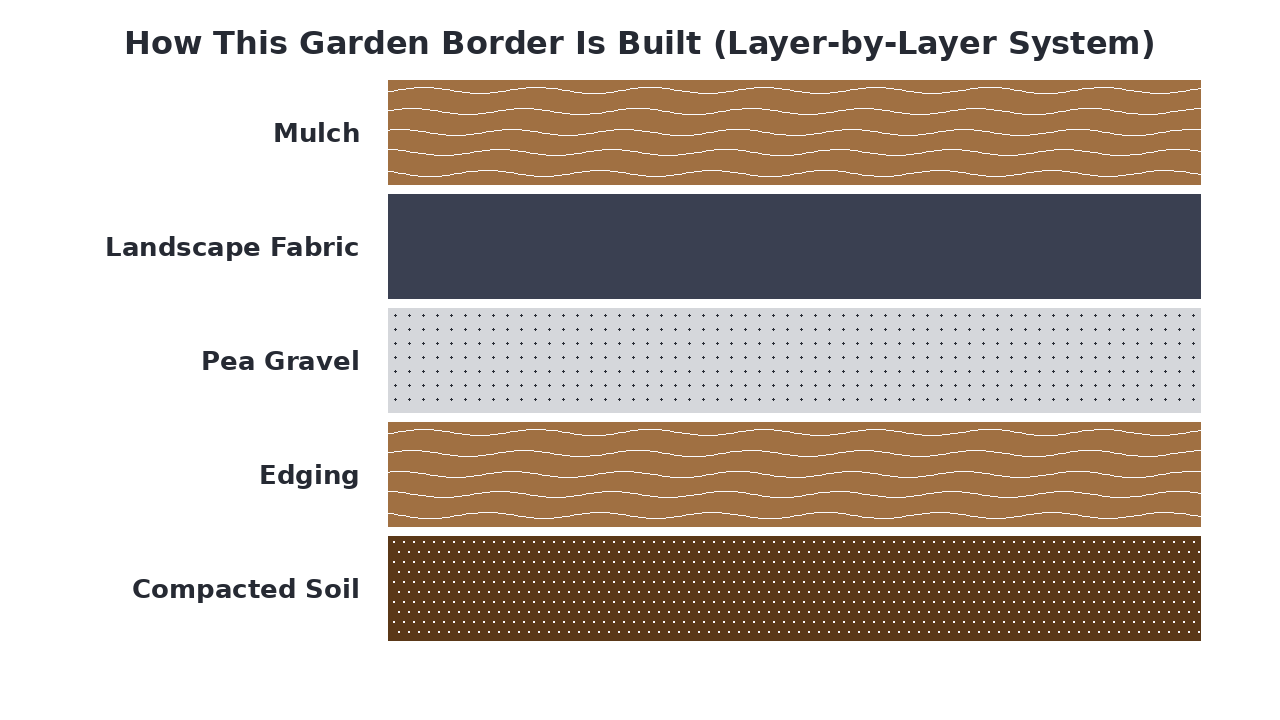 How This Garden Border Is Built (Layer-by-Layer System) diagram