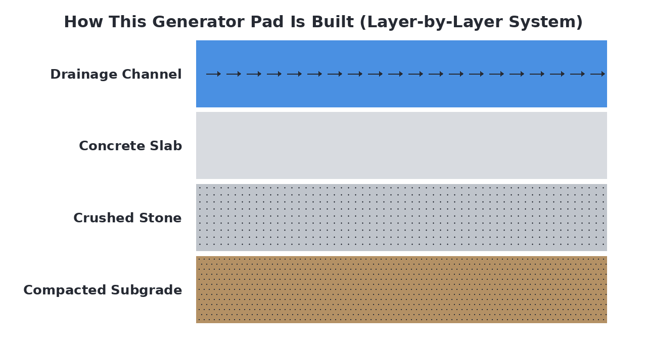 How This Generator Pad Is Built (Layer-by-Layer System) diagram