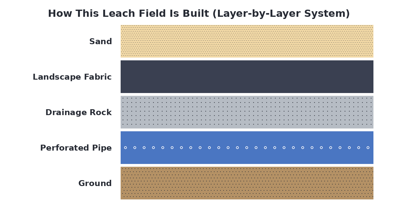 How This Leach Field Is Built (Layer-by-Layer System) diagram