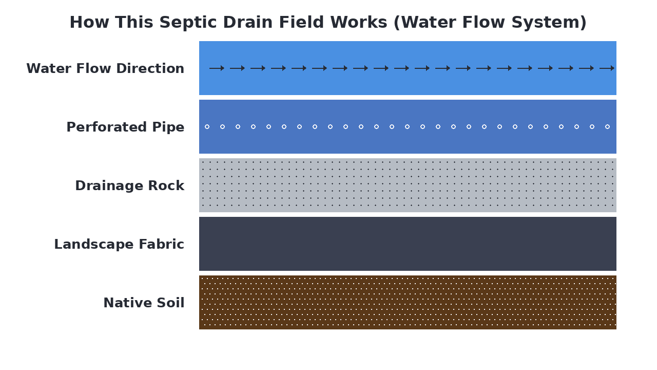 How This Septic Drain Field Works (Water Flow System) diagram