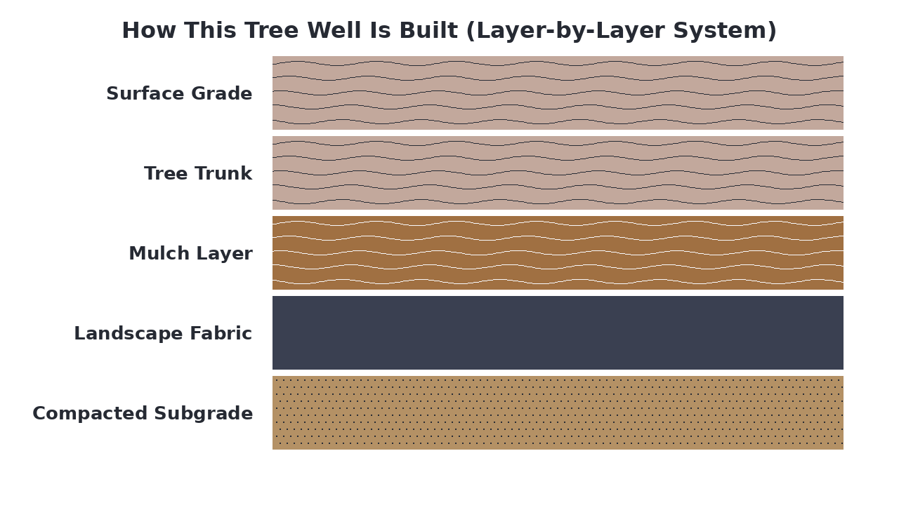How This Tree Well Is Built (Layer-by-Layer System) diagram