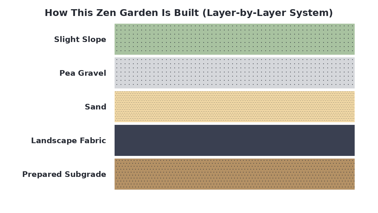 How This Zen Garden Is Built (Layer-by-Layer System) diagram