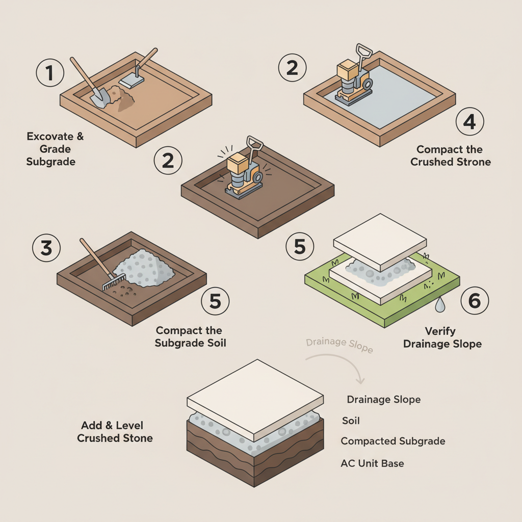 Order Road Base for Your AC Pad Sub-Base installation diagram