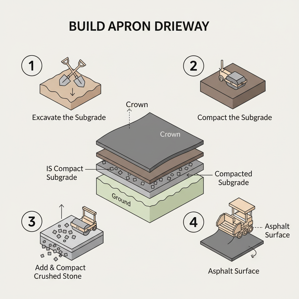 How to Build an Apron Driveway: Materials & Depth Guide installation diagram