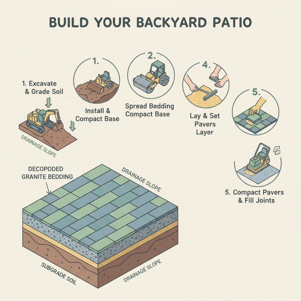 Backyard Patio Gravel Guide: Size, Depth & Tonnage Tips installation diagram