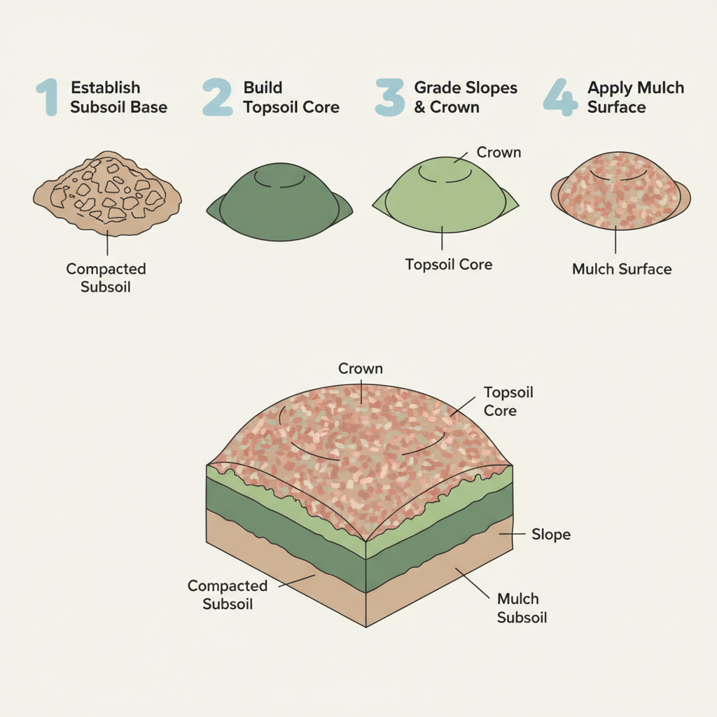 Building a Garden Berm: Soil & Gravel Quantity Guide installation diagram