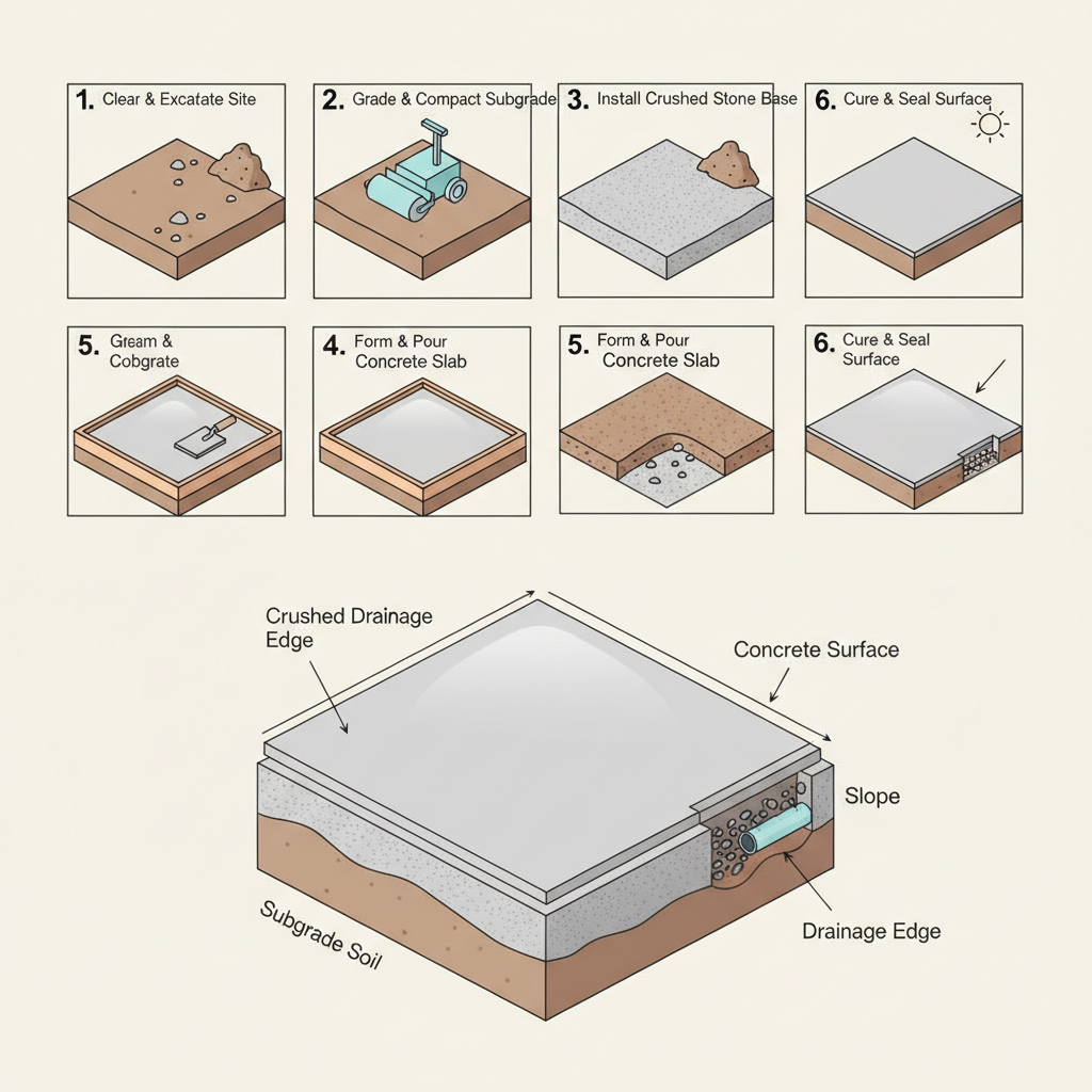 Carport Gravel Pad: Road Base Depth, Tons & Cost installation diagram