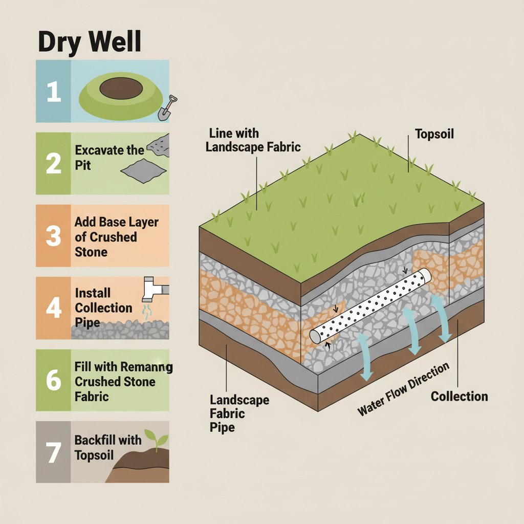 Dry Well Gravel Capacity: Sizing, Depth & Tons Needed installation diagram