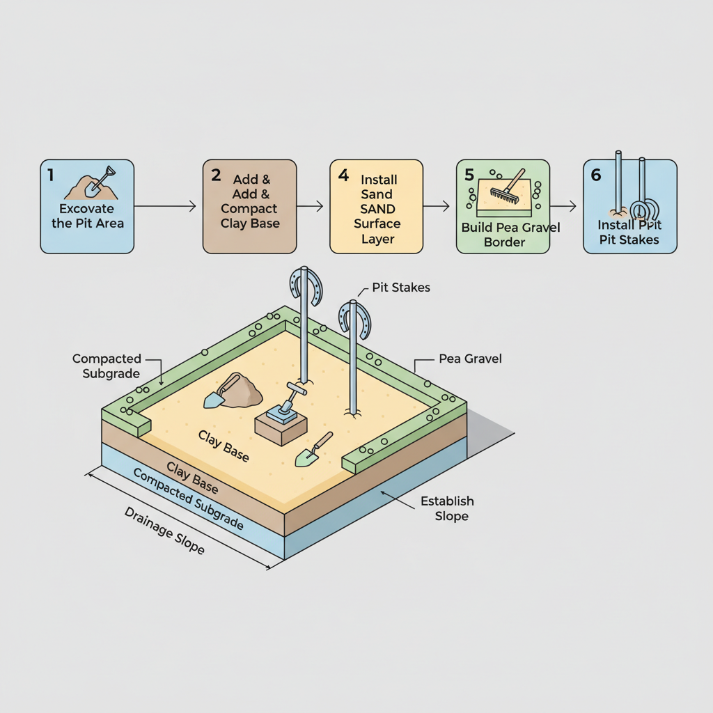Horseshoe Pit Sand: Mason Sand Depth & Volume Needed installation diagram