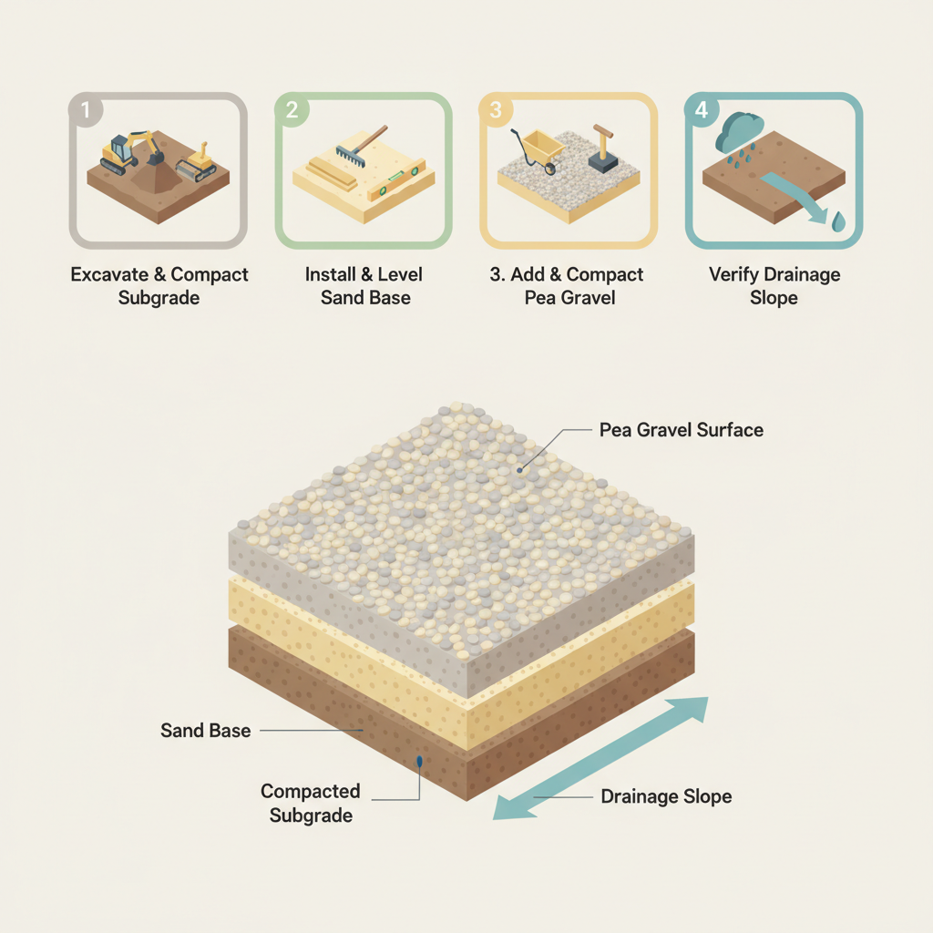 Hot Tub Pad Gravel: Stone Size, Depth & Tonnage Guide installation diagram