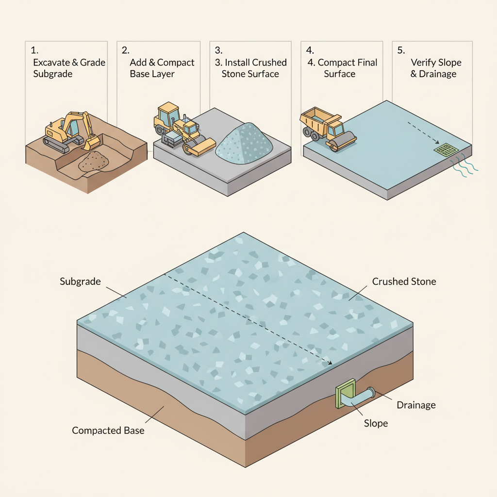 Parking Pad Road Base: Depth, Compaction & Tonnage installation diagram