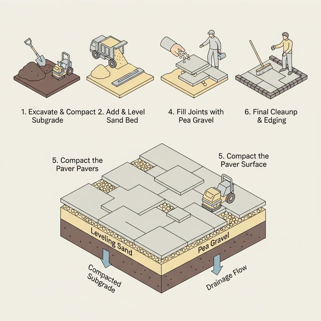 Patio Base Gravel: Crushed Stone Depth & Layers Guide installation diagram