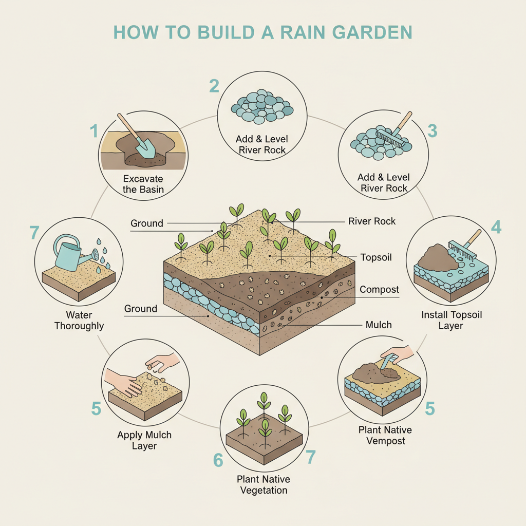 Rain Garden Gravel & Soil Mix: Depth, Layers & Volume installation diagram