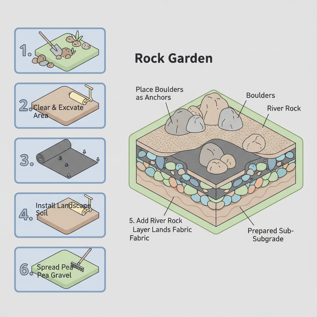 Rock Garden Stones: River Rock Sizing & Tonnage Guide installation diagram
