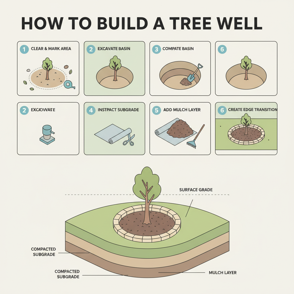 Tree Well Mulch: Hardwood Mulch Depth & Volume Per Tree installation diagram