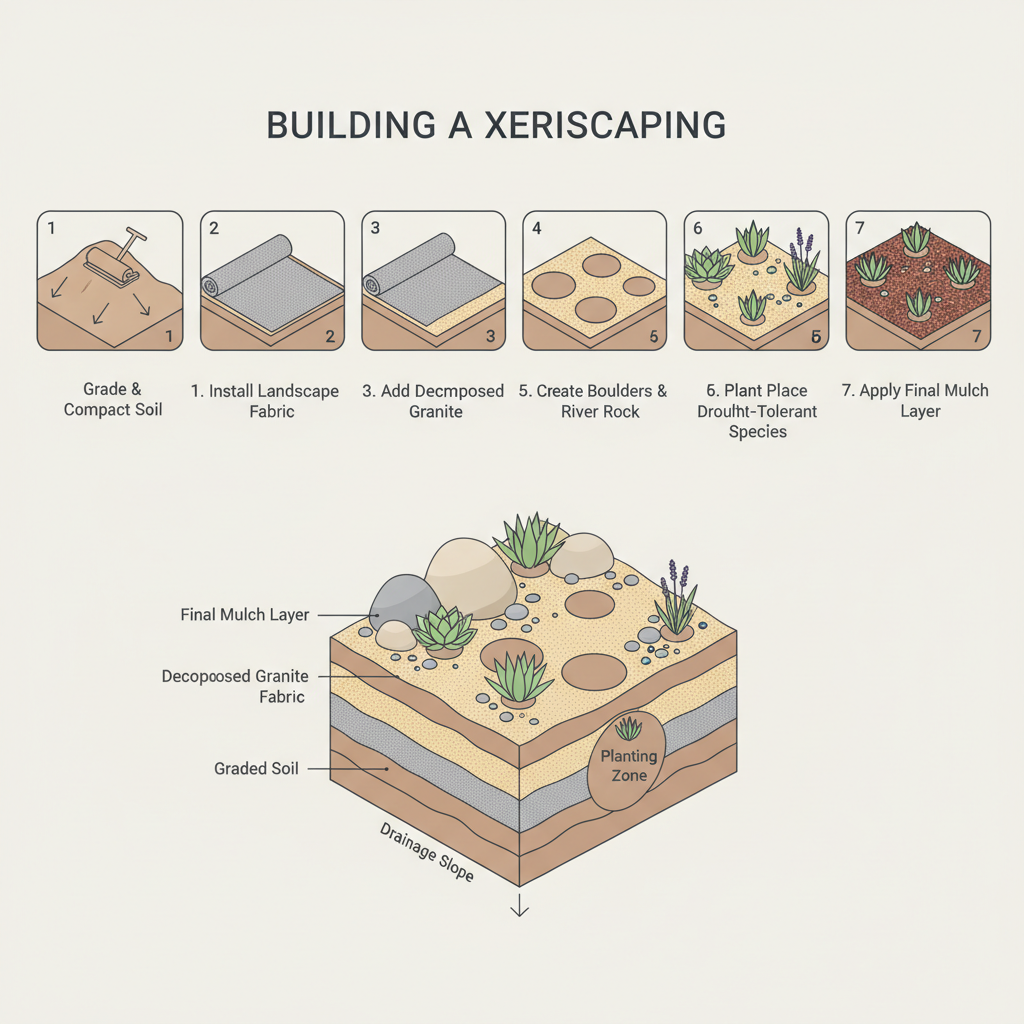 Xeriscaping Gravel & Decomposed Granite: Tonnage Guide installation diagram