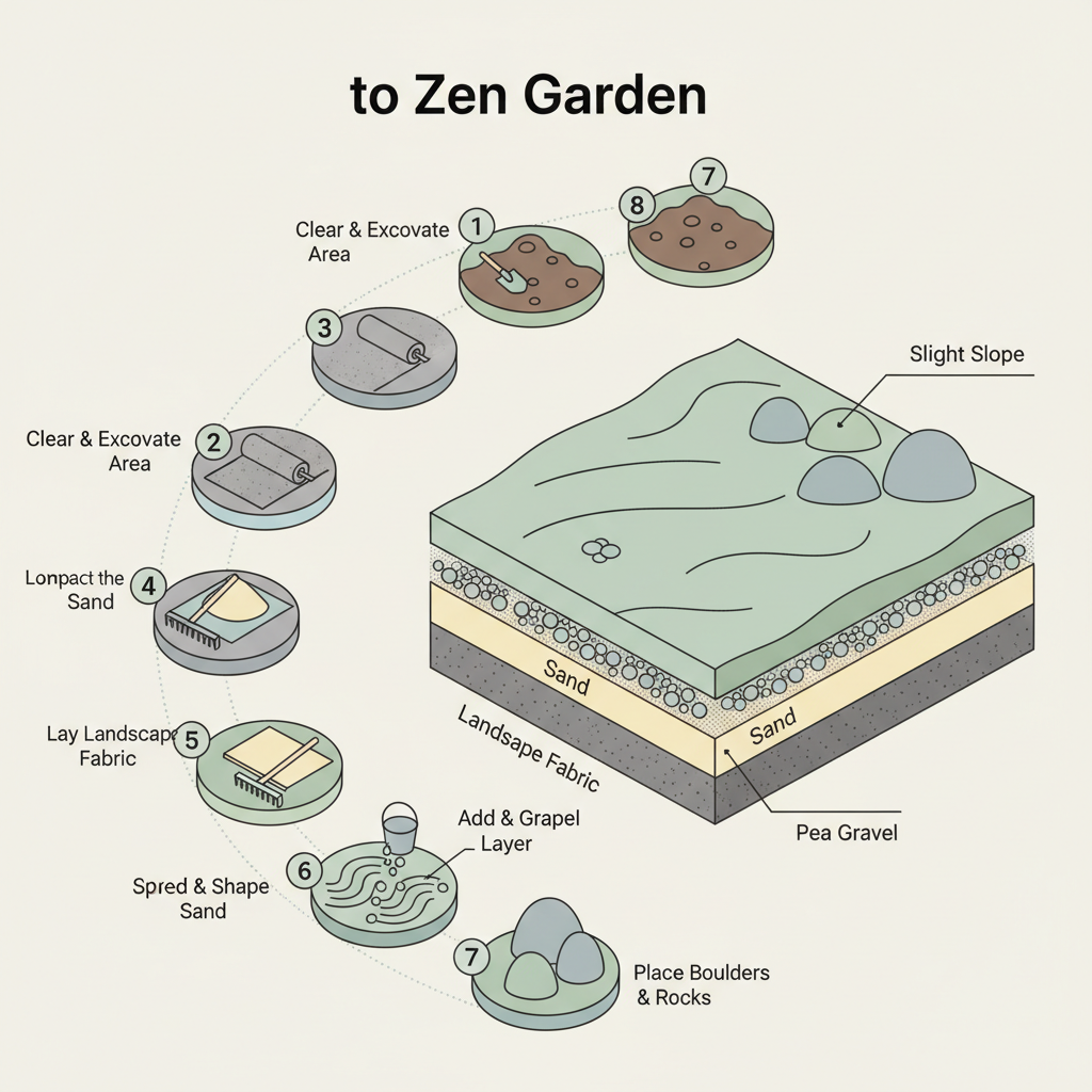 Zen Garden Gravel: White Stone Sizing & Tonnage Guide installation diagram